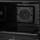 FORNO Asti 30-Inch Double Electric Wall Oven with Upper French Doors in Black/White with Antique Brass Trim