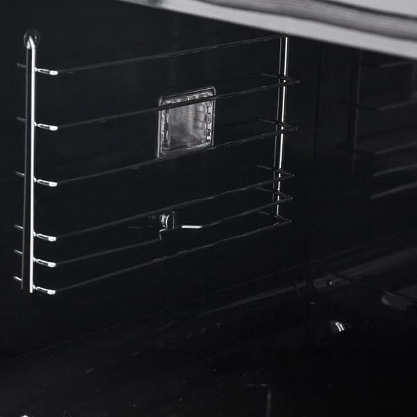 FORNO Asti 30-Inch Double Electric Wall Oven with Upper French Doors in Black/White with Antique Brass Trim - MyBBQDirect