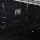 FORNO Asti 30-Inch Double Electric Wall Oven with Upper French Doors in Black/White with Antique Brass Trim - MyBBQDirect