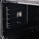 FORNO Asti 30-Inch Double Electric Wall Oven with Upper French Doors in Black/White with Antique Brass Trim