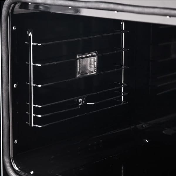 FORNO Asti 30-Inch Double Electric Wall Oven with Upper French Doors in Black/White with Antique Brass Trim - MyBBQDirect