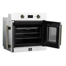 FORNO Asti 30-Inch French Door Electric Wall Oven in Black/White with Antique Brass Trim