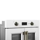 FORNO Asti 30-Inch French Door Electric Wall Oven in Black/White with Antique Brass Trim - MyBBQDirect