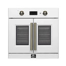 FORNO Asti 30-Inch French Door Electric Wall Oven in Black/White with Antique Brass Trim - MyBBQDirect