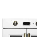 FORNO Asti 30-Inch French Door Electric Wall Oven in Black/White with Antique Brass Trim - MyBBQDirect
