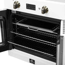 FORNO Asti 30-Inch French Door Electric Wall Oven in Black/White with Antique Brass Trim - MyBBQDirect
