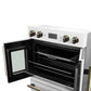 FORNO Asti 30-Inch Double Electric Wall Oven with Upper French Doors in Black/White with Antique Brass Trim - MyBBQDirect