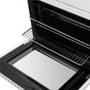 FORNO Asti 30-Inch Double Electric Wall Oven with Upper French Doors in Black/White with Antique Brass Trim - MyBBQDirect
