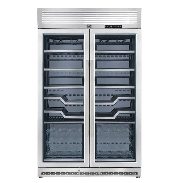 FORNO Abruzzo 48-Inch Dual Zone Wine Cooler with 102 Bottles, 24 Cu. Ft., Green Acrylic Holders & Black Shelves FWCDR6610-48S - MyBBQDirect