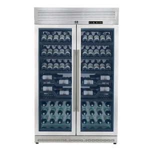 FORNO Abruzzo 48-Inch Dual Zone Wine Cooler with 102 Bottles, 24 Cu. Ft., Green Acrylic Holders & Black Shelves FWCDR6610-48S - MyBBQDirect