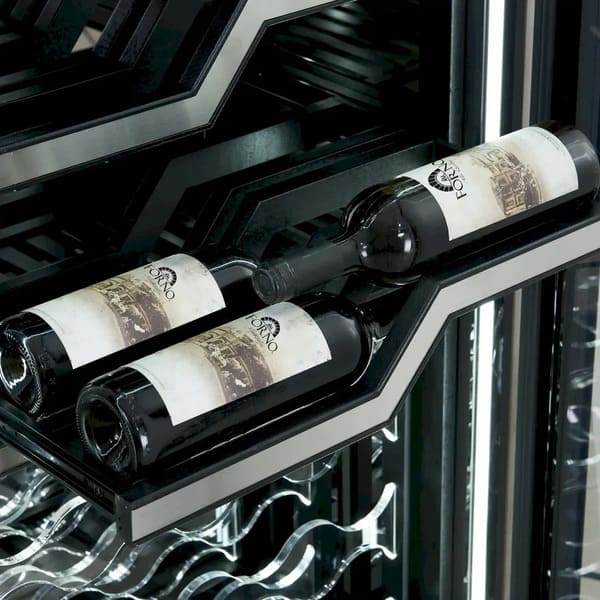 FORNO Abruzzo 48-Inch Dual Zone Wine Cooler with Clear Acrylic Holders & Stainless Trim Shelves FWCDR6611-48S - MyBBQDirect