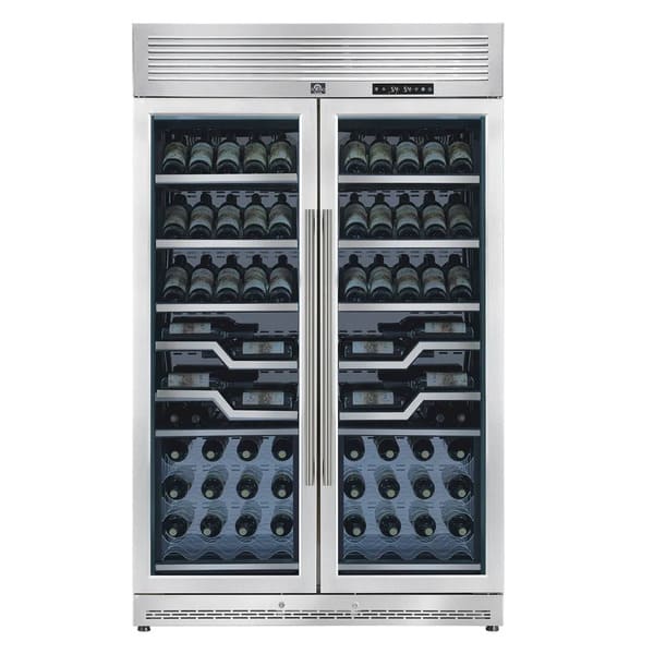 FORNO Abruzzo 48-Inch Dual Zone Wine Cooler with Clear Acrylic Holders & Stainless Trim Shelves FWCDR6611-48S - MyBBQDirect
