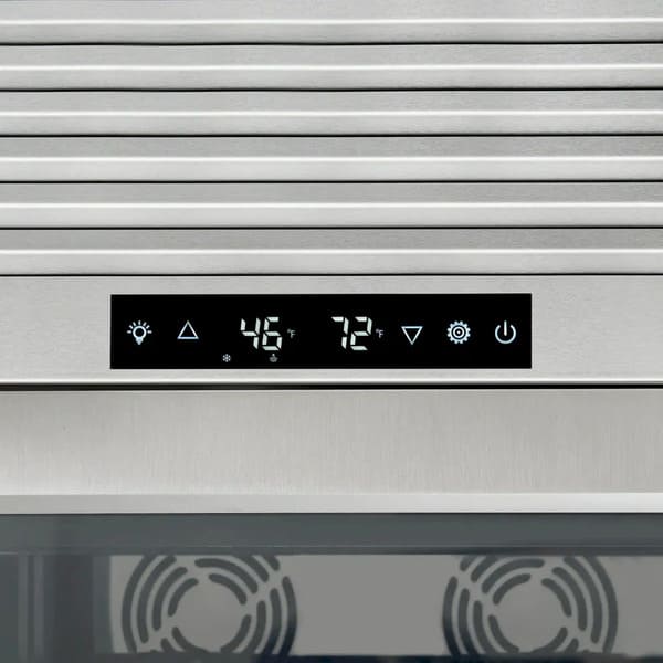 FORNO Abruzzo 48-Inch Dual Zone Wine Cooler with Clear Acrylic Holders & Stainless Trim Shelves FWCDR6611-48S - MyBBQDirect