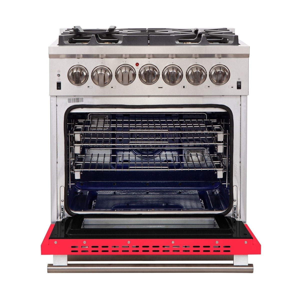 FORNO Capriasca - Titanium Professional 30" Freestanding Colored Door Gas Range FFSGS6260-30