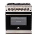 FORNO Capriasca - Titanium Professional 30" Freestanding Colored Door Gas Range FFSGS6260-30