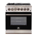 FORNO Capriasca - Titanium Professional 30" Freestanding Colored Door Gas Range FFSGS6260-30