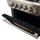 FORNO Capriasca - Titanium Professional 30" Freestanding Colored Door Gas Range FFSGS6260-30