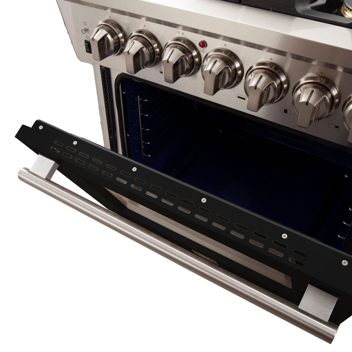 FORNO Capriasca - Titanium Professional 30" Freestanding Colored Door Gas Range FFSGS6260-30