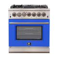 FORNO Capriasca - Titanium Professional 30" Freestanding Colored Door Gas Range FFSGS6260-30