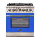 FORNO Capriasca - Titanium Professional 30" Freestanding Colored Door Gas Range FFSGS6260-30