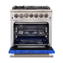 FORNO Capriasca - Titanium Professional 30" Freestanding Colored Door Gas Range FFSGS6260-30