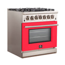 FORNO Capriasca - Titanium Professional 30" Freestanding Colored Door Gas Range FFSGS6260-30