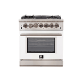 FORNO Capriasca - Titanium Professional 30" Freestanding Colored Door Gas Range FFSGS6260-30WHT