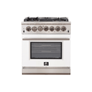 FORNO Capriasca - Titanium Professional 30" Freestanding Colored Door Gas Range FFSGS6260-30WHT