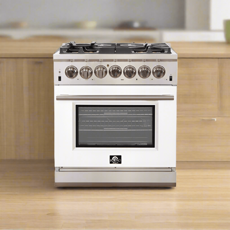 FORNO Capriasca - Titanium Professional 30" Freestanding Colored Door Gas Range FFSGS6260-30WHT