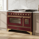 ILVE Majestic II 48 Inch Dual Fuel Range, Double Oven, 8 Burners & Griddle UM12FDNS3 - MyBBQDirect