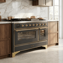 ILVE Majestic II 48 Inch Dual Fuel Range, Double Oven, 8 Burners & Griddle UM12FDNS3 - MyBBQDirect
