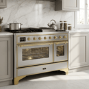 ILVE Majestic II 48 Inch Dual Fuel Range, Double Oven, 8 Burners & Griddle UM12FDNS3 - MyBBQDirect