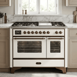 ILVE Majestic II 48 Inch Dual Fuel Range, Double Oven, 8 Burners & Griddle UM12FDNS3 - MyBBQDirect