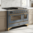 ILVE Majestic II 48 Inch Dual Fuel Range, Double Oven, 8 Burners & Griddle UM12FDNS3 - MyBBQDirect