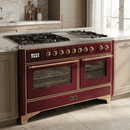 ILVE Majestic II 48 Inch Dual Fuel Range, Double Oven, 8 Burners & Griddle UM12FDNS3 - MyBBQDirect