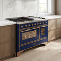 ILVE Majestic II 48 Inch Dual Fuel Range, Double Oven, 8 Burners & Griddle UM12FDNS3 - MyBBQDirect