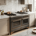 ILVE Majestic II 48 Inch Dual Fuel Range, Double Oven, 8 Burners & Griddle UM12FDNS3 - MyBBQDirect