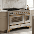 ILVE Majestic II 48 Inch Dual Fuel Range, Double Oven, 8 Burners & Griddle UM12FDNS3 - MyBBQDirect