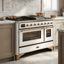 ILVE Majestic II 48 Inch Dual Fuel Range, Double Oven, 8 Burners & Griddle UM12FDNS3 - MyBBQDirect