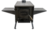 Buck Stove Big Buck wood camp stove with fold-out side shelves