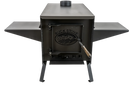 Buck Stove Big Buck wood camp stove with fold-out side shelves