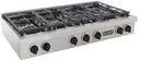 Kucht 48-Inch 6 Burner Gas Rangetop in Stainless Steel with Toxedo Black Knob KFX489T-K