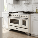 ILVE Majestic II 48 Inch Dual Fuel Range, Double Oven, 8 Burners & Griddle UM12FDNS3 - MyBBQDirect