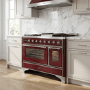 ILVE Majestic II 48 Inch Dual Fuel Range, Double Oven, 8 Burners & Griddle UM12FDNS3 - MyBBQDirect