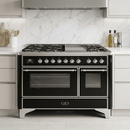 ILVE Majestic II 48 Inch Dual Fuel Range, Double Oven, 8 Burners & Griddle UM12FDNS3 - MyBBQDirect