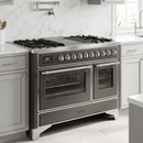 ILVE Majestic II 48 Inch Dual Fuel Range, Double Oven, 8 Burners & Griddle UM12FDNS3 - MyBBQDirect