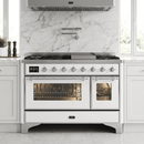 ILVE Majestic II 48 Inch Dual Fuel Range, Double Oven, 8 Burners & Griddle UM12FDNS3 - MyBBQDirect