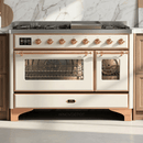 ILVE Majestic II 48 Inch Dual Fuel Range, Double Oven, 8 Burners & Griddle UM12FDNS3 - MyBBQDirect
