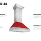 ZLINE DuraSnow Stainless Steel Range Hood with Red Gloss Shell