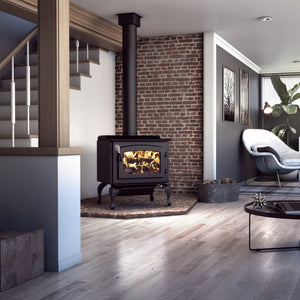 Drolet Escape 1800 Wood Stove on Legs - Black Door - DB03105